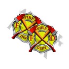 Stickers 3inch Decals 4 Pack Firefighter Intl Maltese Cross Yellow And Red
