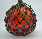 Vintage Glass Fishing Float In  Red Amber
