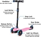 Hishine Kick Scooter For Kids With 3 Light Up Wheels For 2-7 Years Old Ages Girl