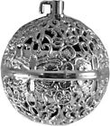 Gerson B o Chirping Bird  Silver-colored Filigree Ball Hanging Xmas Ornament
