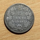 1886 Canada Silver 25 Cents Queen Victoria Quarter