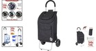 Versatile Black Foldable Grocery Cart - Easy Maneuvering With Oversized Wheels