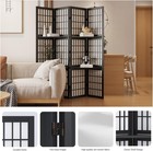 Room Divider With Shelves  66 9-inch Tall Japanese Shoji Style Wood Screen With