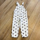 Oshkosh Bgosh White Corduroy Teddy Bear Print Overalls Vintage Style Kids