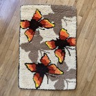    mid Century Hippie Butterfly Swag Rug Vintage 1970s
