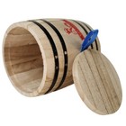 Yakimoto 1pc Wooden Barrel Tea Candy Canister Rustic Wood Storage Unique Gift