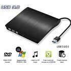 Slim External Cd Dvd Rw Drive Usb 3 0 Writer Burner Player Black For Laptop Pc
