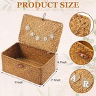 11 Inch Sea Grass Wedding Card Basket Natural Woven Post Box Letter Flag