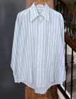 Vintage Sears Permanently Pressed Men   s Blue Striped Shirt Made In Usa