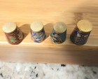 4 Vntg Chinese Cloisonne Enamel  Brass  Thimbles 