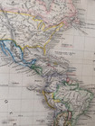 Antique 1849 Meyer s Zeitungs-atlas Map Of America Hand-colored Framed 16x19