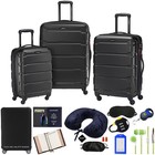Samsonite Omni Hardside Nested 3pc  Luggage Set  Black W  10pc Accessory Kit