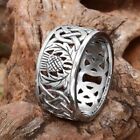 Scottish Thistle Ring - 925 Sterling Silver Celtic Knot Wedding Band Size 4-15