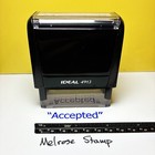Accepted In Quotes Rubber Stamp Blue Ink Self Inking Ideal 4913