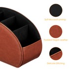 Tv Remote Control Holder Leather Caddy Office Desktop Organizer 5 Compartments