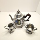 Vintage Williamsburg Kirk Stieff Pewter 3-piece Tea Set Teapot Creamer Sugar