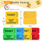 Homrelaxy 4800 Double Raffle Tickets  1200 Tickets Per 4rolls-4800  4 Colors