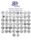 1999-2008 Us State Quarters Complete Set Of 50 P d Mixed