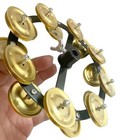 5 5  Mountable Symbal Hihat Tambourine With 8 Double Row Steel Jingles Gold 