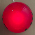 Exit Glass Shade Vtg Ceiling Light Cast Fixture Art Glass Globe Ruby Usa  n14