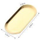 1pcs Manicure Tools Storage Tray  Oval Stainless Steel Storage Dish Nail Gold