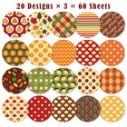 60 Sheets Autumn Fall Pattern Paper 8 5 X11 Inch Fall Pumpkin Leaves Double-s   