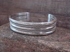 Native American 1 2  Navajo Indian Sterling Silver Bracelet Cuff - Tahe