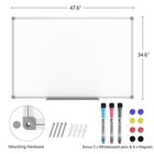 Lockways White Board Dry Erase Board 48 X 36 - Magnetic Whiteboard 4 X 3  Silver