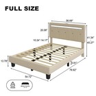 Bed Frame Full queen king Size With Led Lights And Charging Station