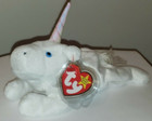 Ty Beanie Baby - Mystic Unicorn  iridescent Horn   Yarn Mane  8  Mwmts Plush Toy