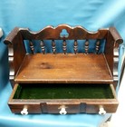Vtg Ethan Allen Dark Antiqued Pine Old Tavern Series Wall Shelf W Drawer