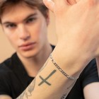 Quadri 925 Sterling Silver Bracelet For Men - Figaro Bracelet For Men 7 5  8 5 