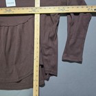 New Exlura Waffle Knit Top Womens 2xl Brown Peplum Hem Long Sleeve Tp314