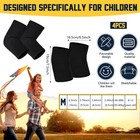 2 Pairs Kids Elbow Brace Knee Brace Tennis Compression Knit Knee Sleeves Arm    