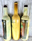 Set Of 3 Decorative Hand Painted Palm Tree Wine Bottles