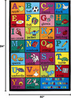 Alphabet Non-skid Kids Educational Learning Area Rug Multi 5  X 7 