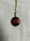 Vintage 1960   s Bucherer Hand Painted Watch Pendant With Chain