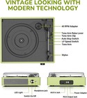 Vinyl Record Player With 2 Stereo Speakers Belt-driven Vintage Water Green
