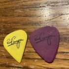 Def Leppard Rick Savage Vintage Guitar Pick Lot   2 Picks Tour Used  