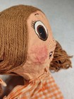 Vintage Hand Made Paper Mache Hand Puppet Girl Pigtails Freckles 