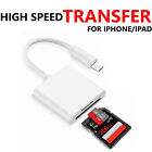 For Iphone High Speed Digital Camera Card Reader Adapter 2in1 8 Pin Ios To Tf Sd
