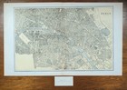 Vintage 1887 Paris France Map 21 x13    Old Antique Original Place Du Trone