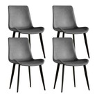 Dining Chairs Set Of 4  Modern Design Home Chairs  Pu Leather Metal