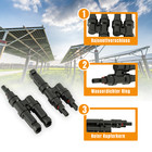 Solar Panel Y Type Branch Connectors Mmf ffm Cable Adapter Compatible With Mc4