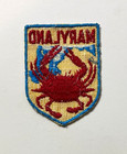Vintage Embroidered Patch Maryland State Red Crab Souvenir Travel