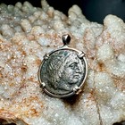 Genuine 4th Cent Bc Greek Apollo And Lion Coin In 14k Yellow Gold Filled Pendant