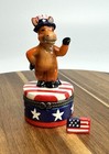 Porcelain Hinged Trinket Box Democratic Donkey Usa American Flag