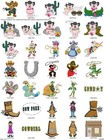 249 Cute Kid Cowboys Indians Farmers Embroidery Machine Designs Pes Usb Drive