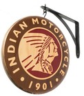 Indian Motorcyle Double Sided Solid Wood Pub Sign  12  