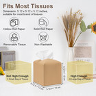 2 Pcs Square Cream Tissue Box Cover Pu Leather Decorative Tissue Organizer Dispe